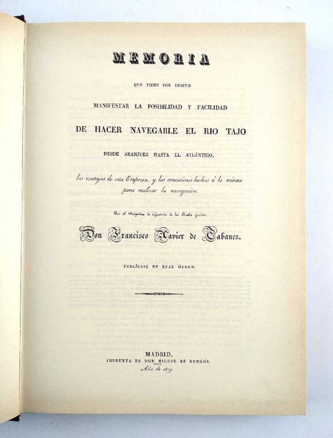 Memoria de Hacer Navegable El Rio Tajo 1829 (1991)