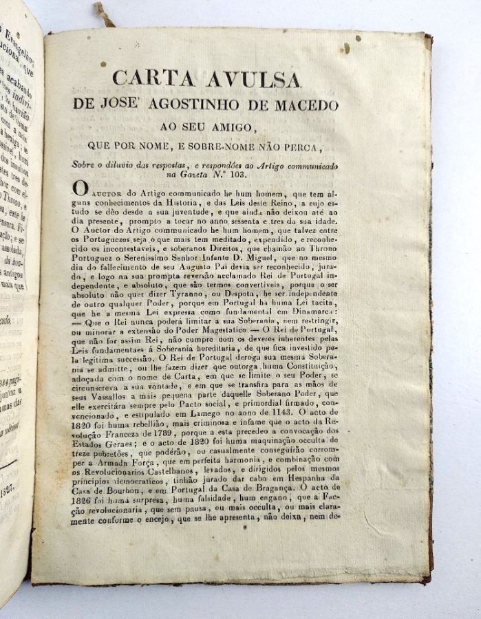 Rara publicação periódica absolutista (1827)