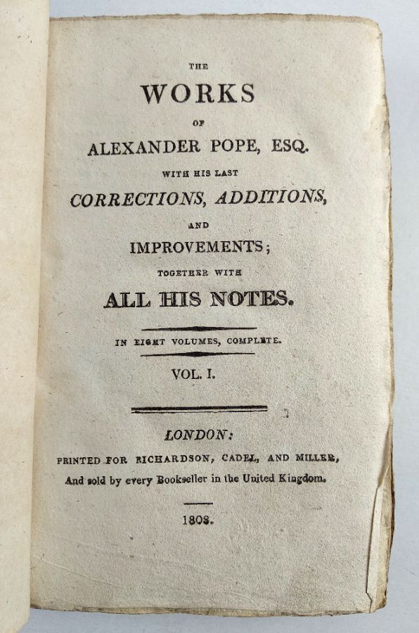 The Works of Alexander Pope, Esq. – 1808