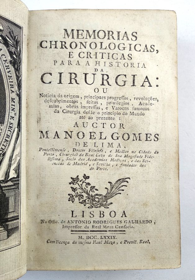 Memorias Chronologicas e Criticas para a História da Cirurgia 1779