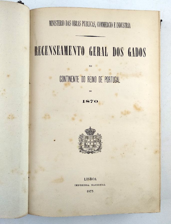 Recensamento Geral dos Gados no Continente do Reino de Portugal em 1870