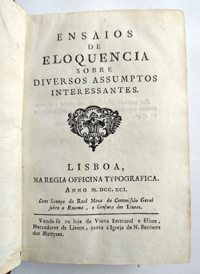 Ensaios de Eloquencia sobre Diversos Assumptos Interessantes (1791)