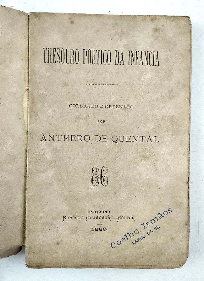 RARO LIVRO DE ANTERO DE QUENTAL