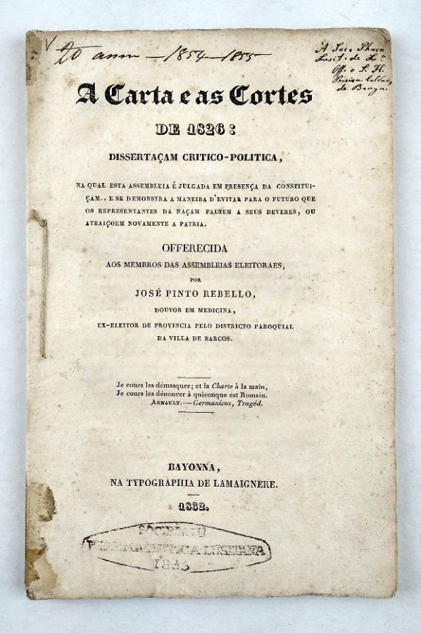 A Carta Constitucional e as Cortes (1830)