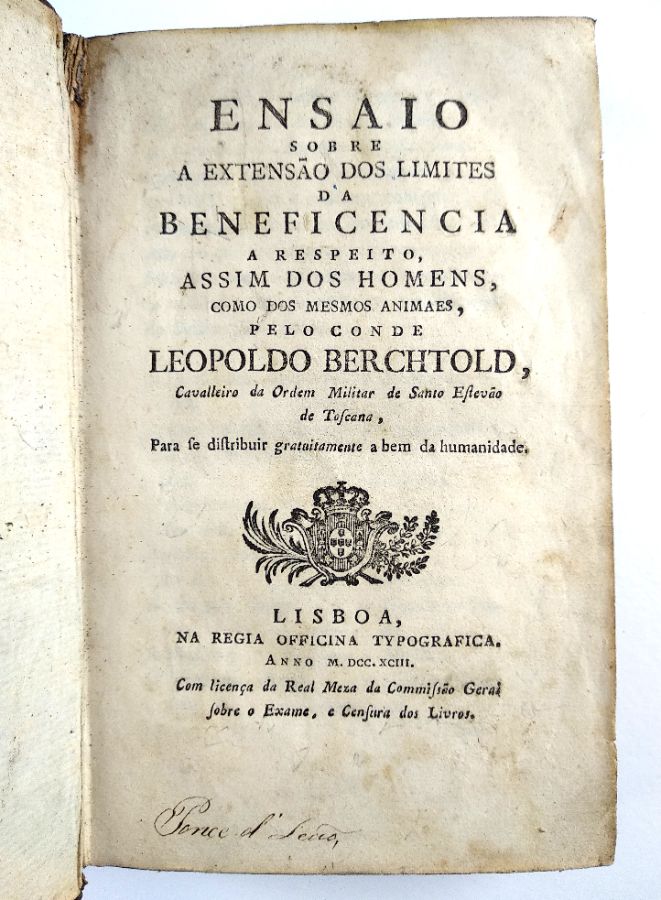 Ensaio sobre a Extensão dos Limites da Beneficiencia (1793)