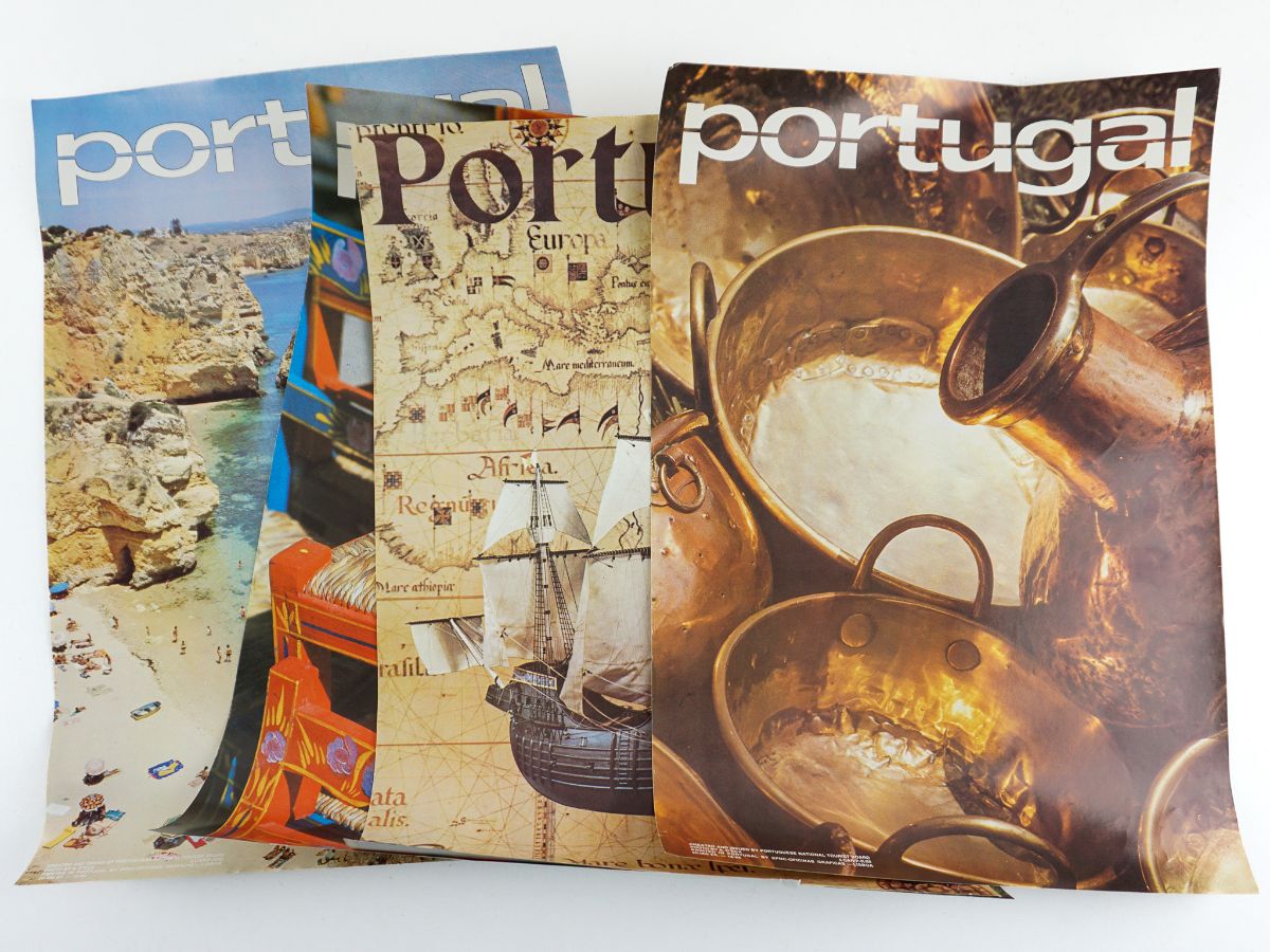 CONJUNTO DE 5 POSTERS DO TURISMO DE PORTUGAL DOS ANOS 80.