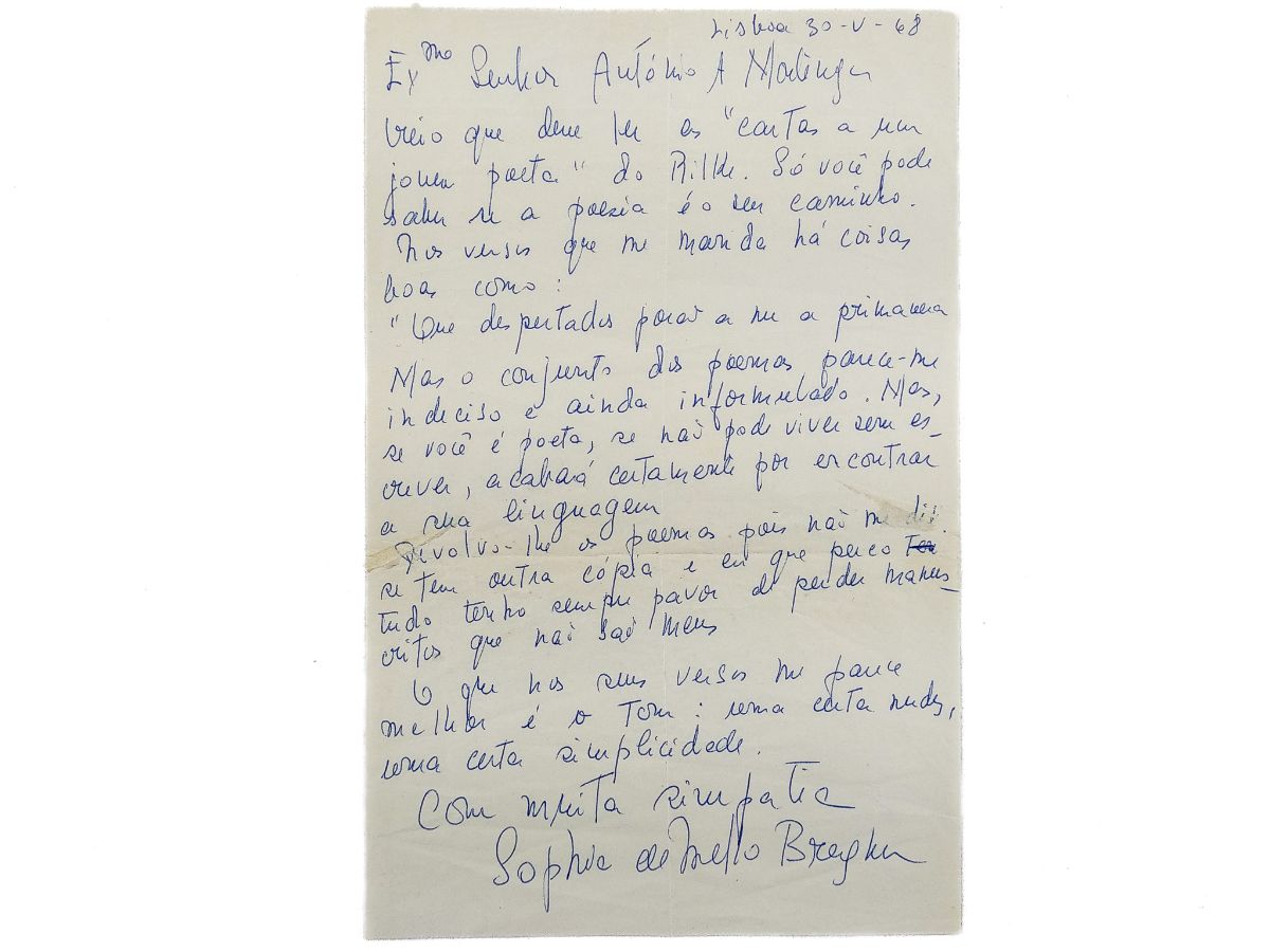 MANUSCRITO. - SOPHIA DE MELLO BREYNER ANDRESEN.