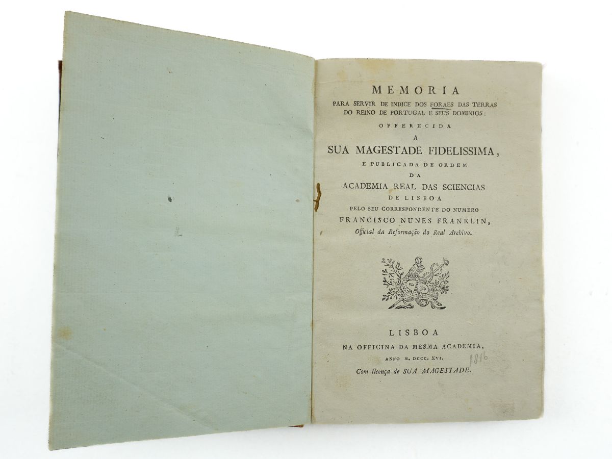 Memoria Para Servir De Indice Dos Foraes Das Terras Do Reino De Portugal (1816)