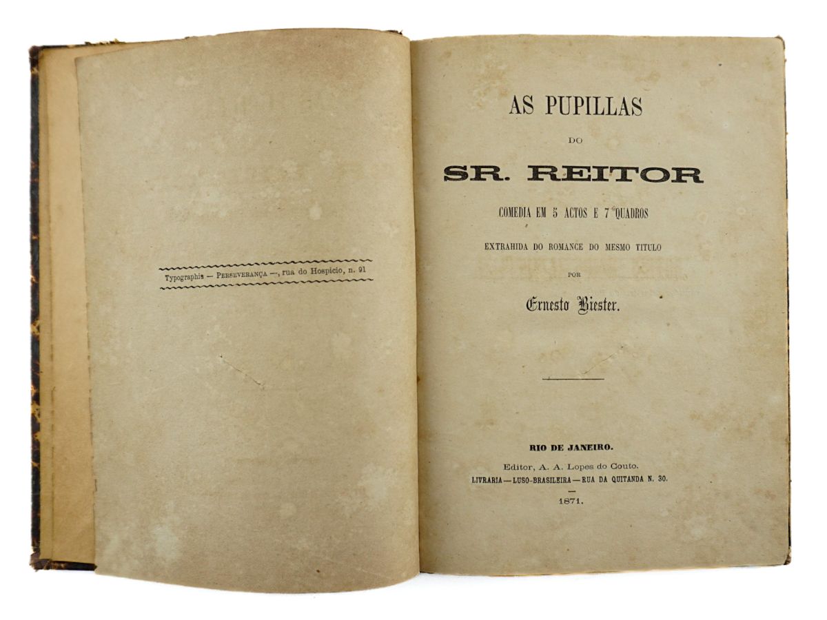 As Pupilas do Senhor Reitor – adaptação para Teatro (1871)