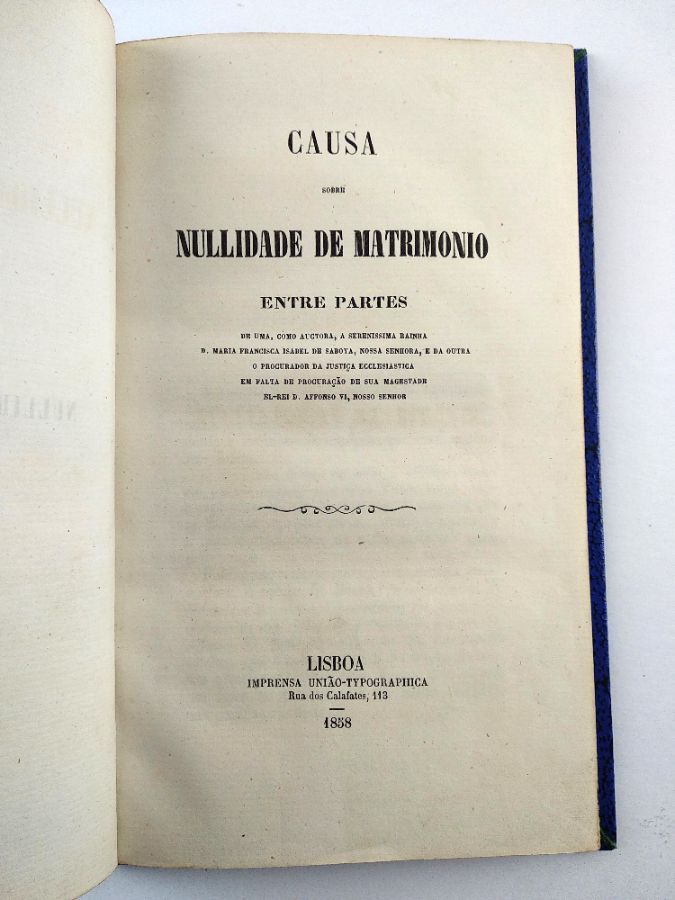 Causa sobre Nulidade de Matrimonio (1858)