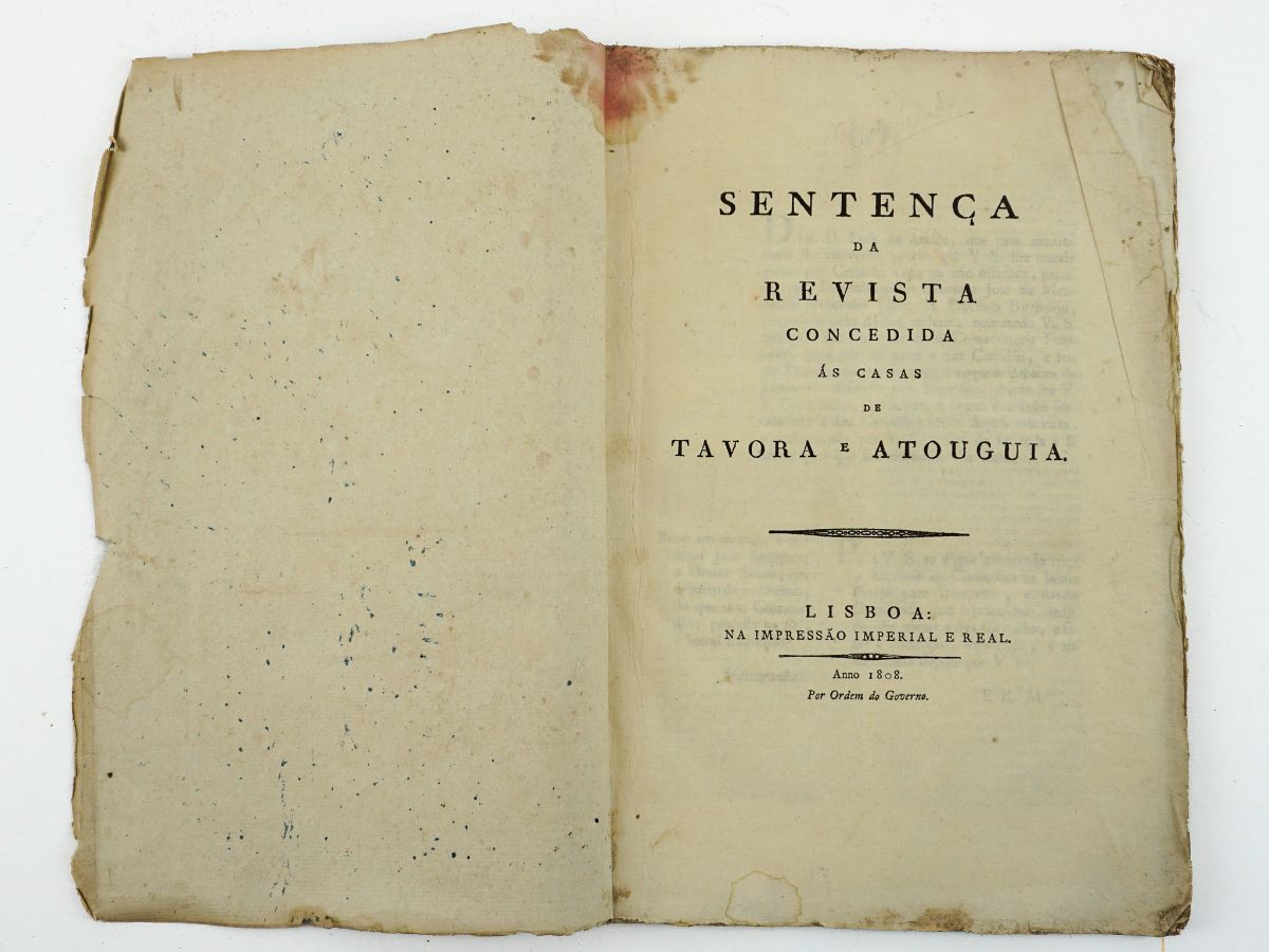 Sentença da revista concedida as casas de Tavora e Atouguia (1808)