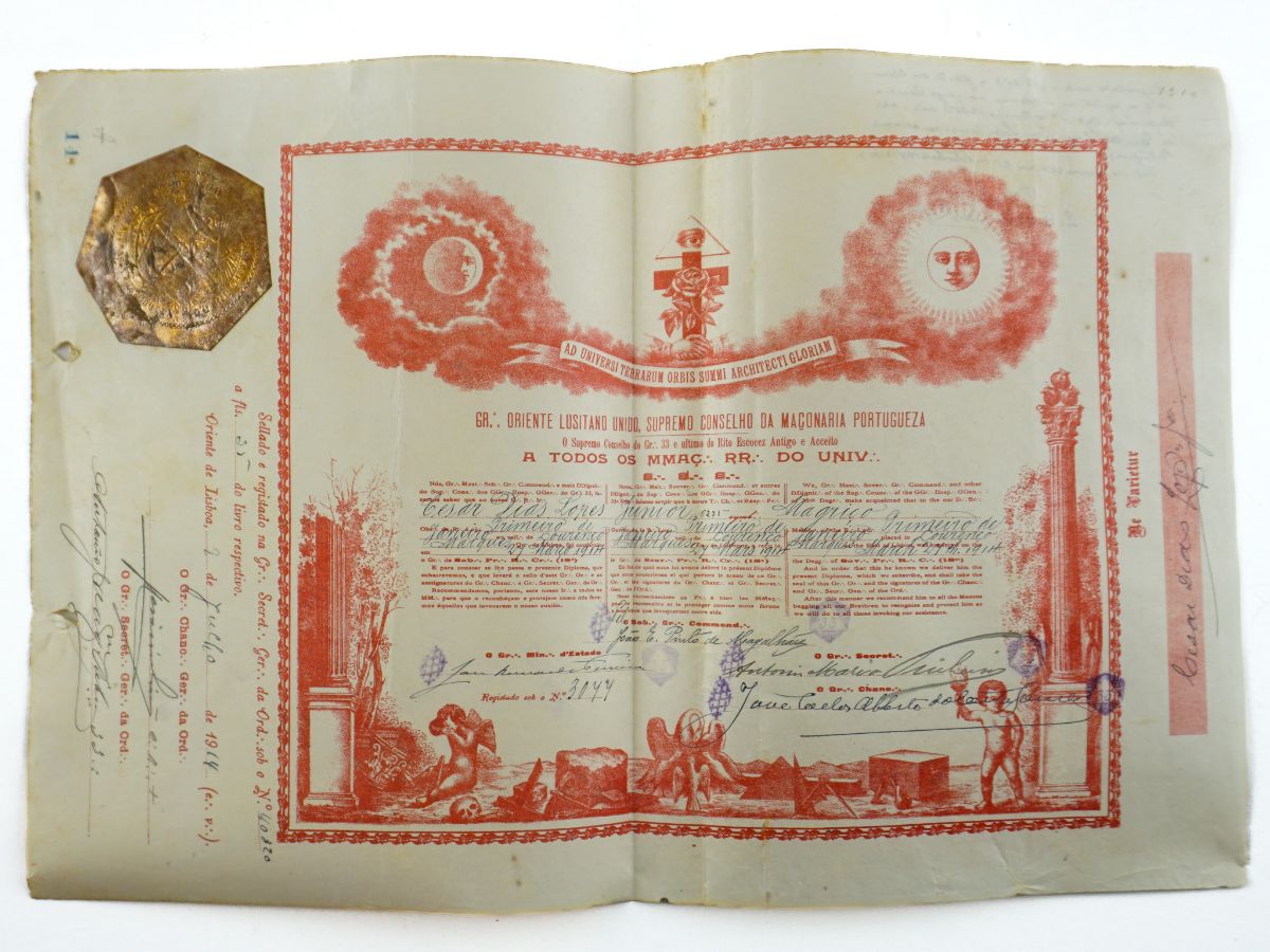 Diploma Maçónico de Lourenço Marques (1914)