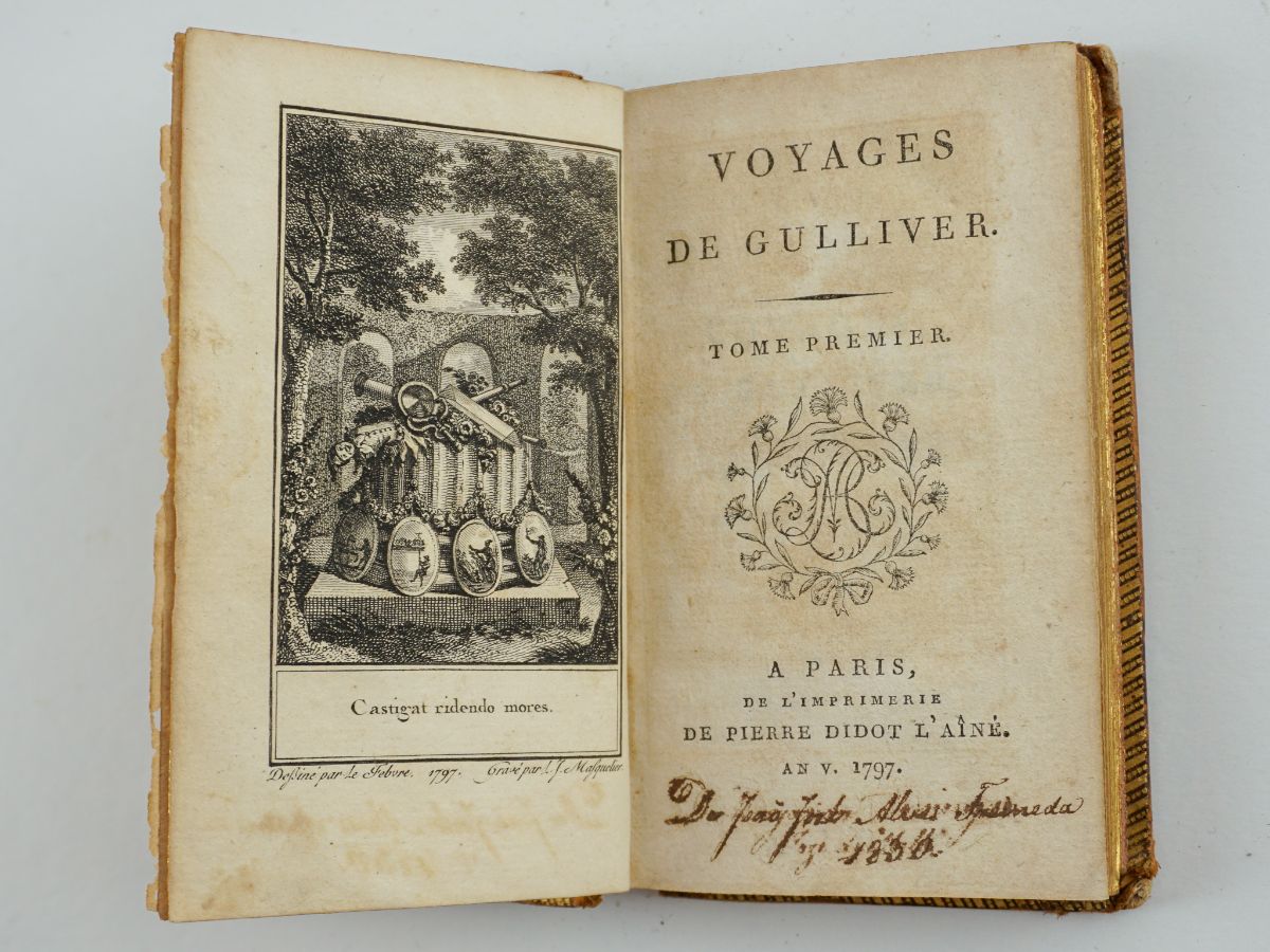 Voyages de Gulliver, Jonathan Swift, 4 volumes (4 tomos),- Pierre Didot L’aîné, Paris, 1797