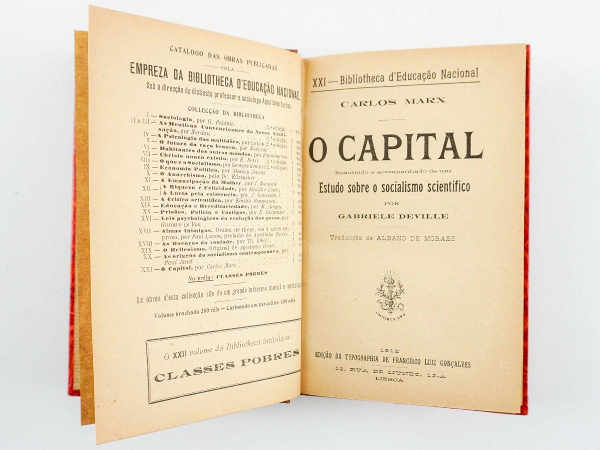 1ª edição de O Capital em Portugal (1912)