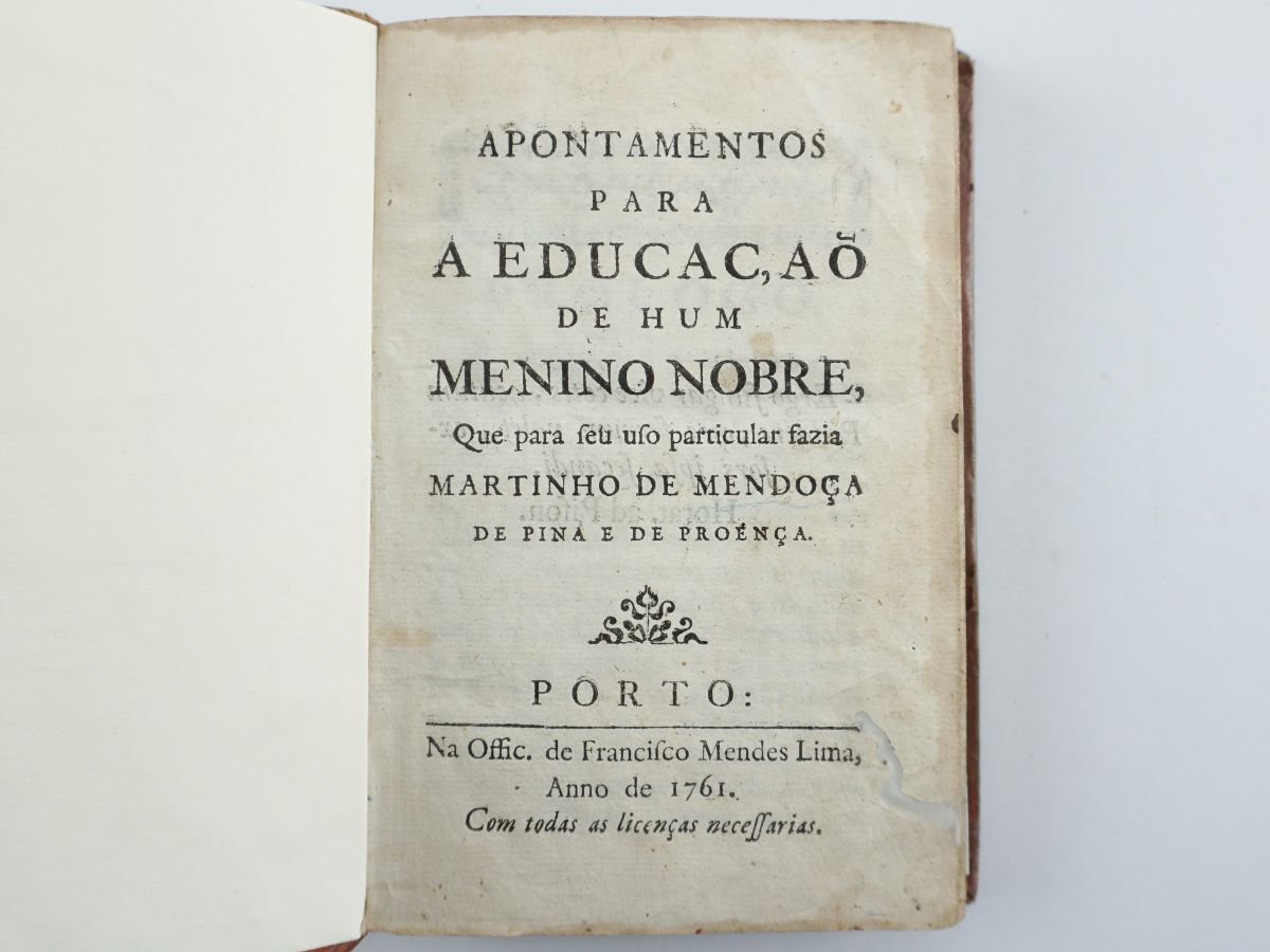 Apontamentos para a educação de hum menino nobre (1734)