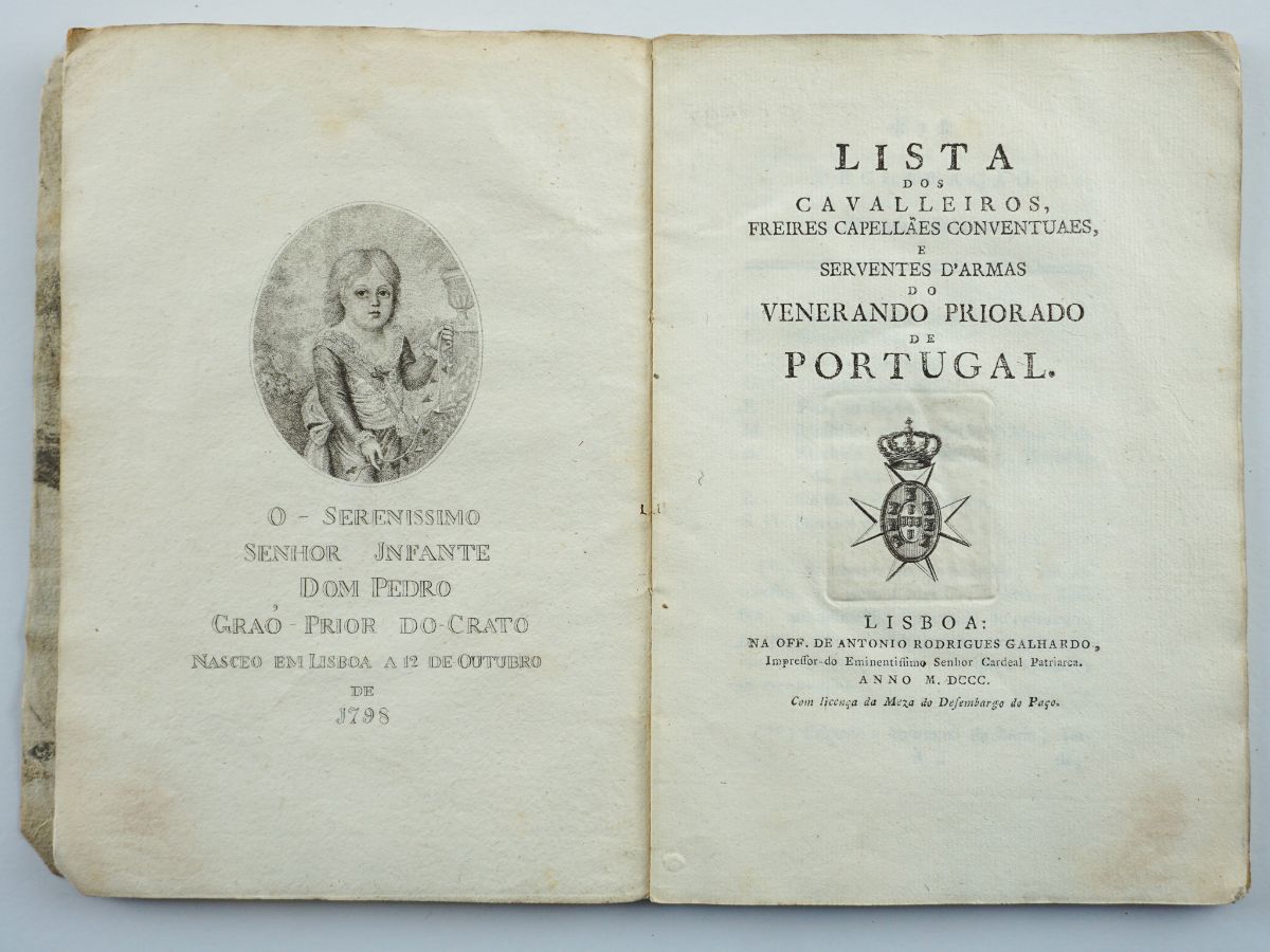 Lista dos cavalleiros, freires capellães conventuaes e serventes d'armas do Venerando Priorado de Portugal (1800)