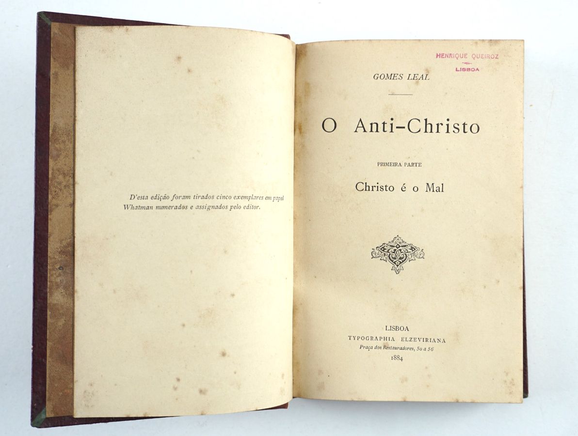 O Anti – Christo. Primeira dição