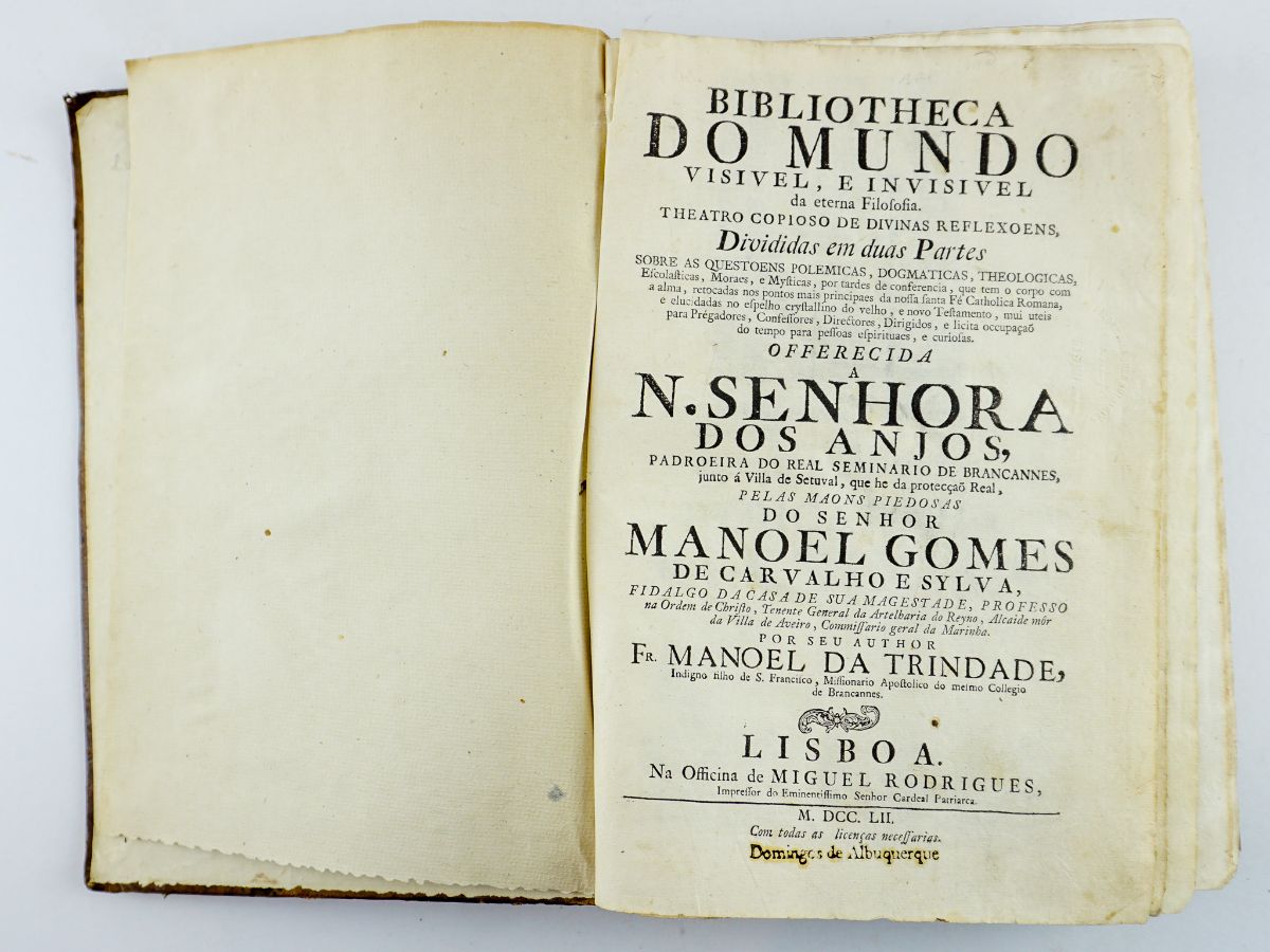 Bibliotheca do mundo visivel, e invisivel da eterna Filosofia (1752)