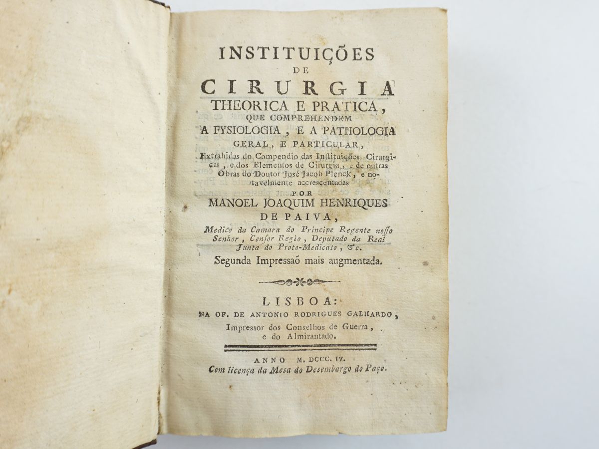 Instituições de cirurgia theorica e pratica (1804)