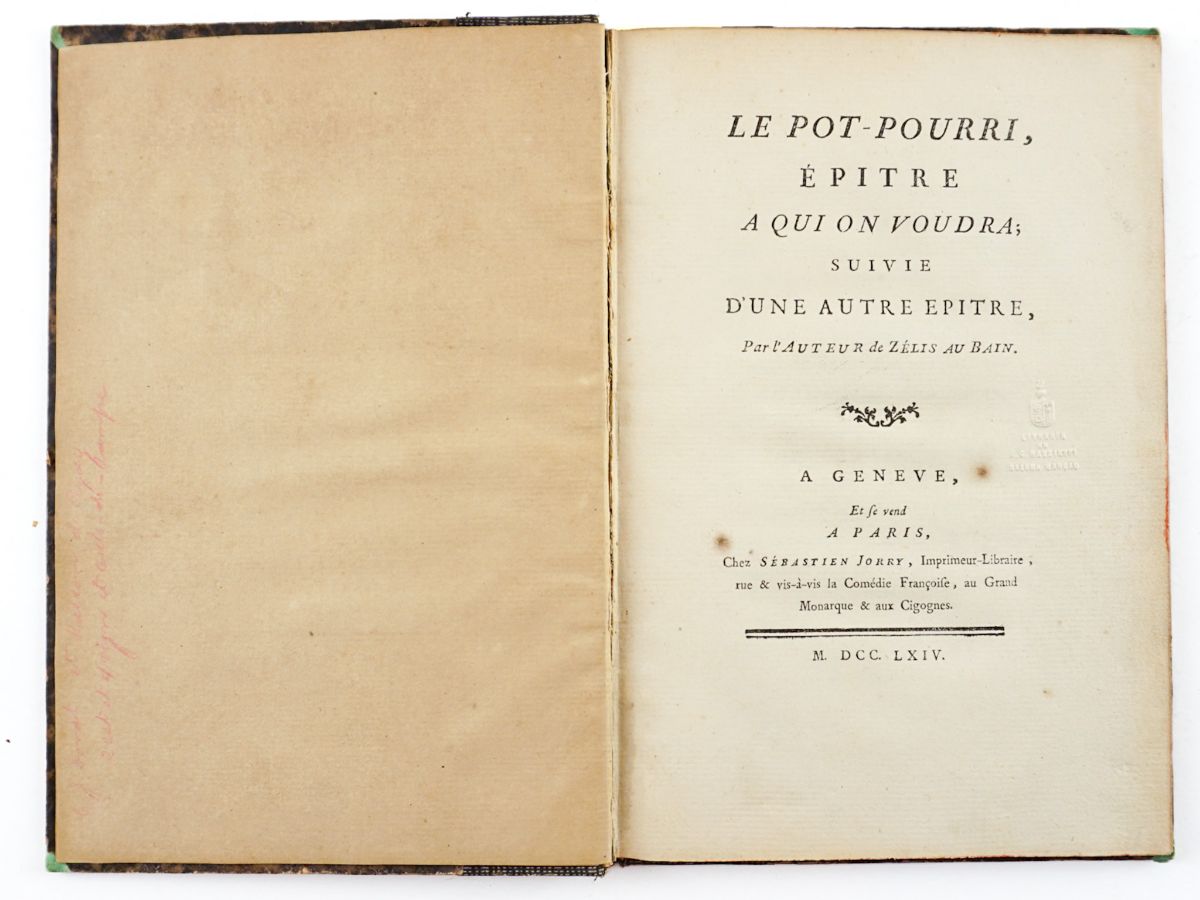 Le Pot-Pourri – 1764 – Primeira edição