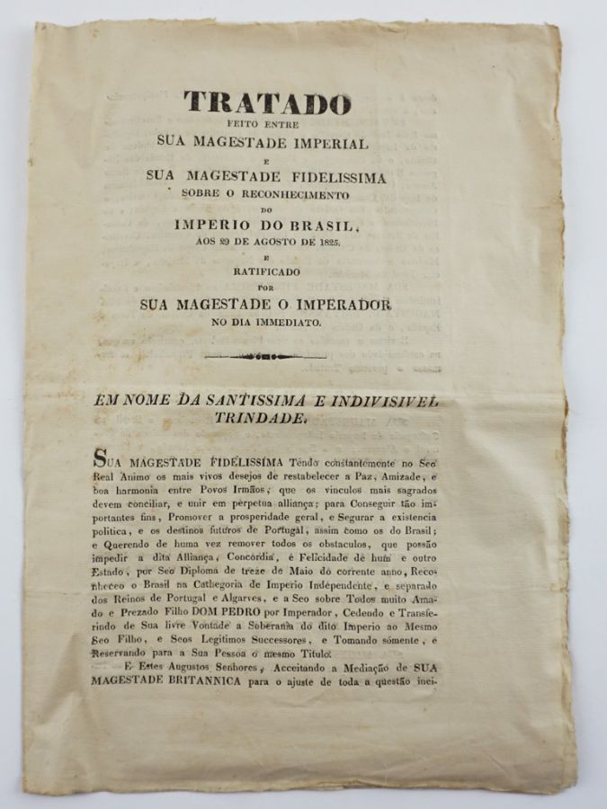 Importante publicação Brasileira – Tratado do Rio de Janeiro - 1825