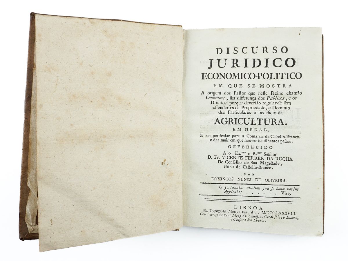 Discurso Jurídico economico-politico…a beneficio da Agricultura (1788)