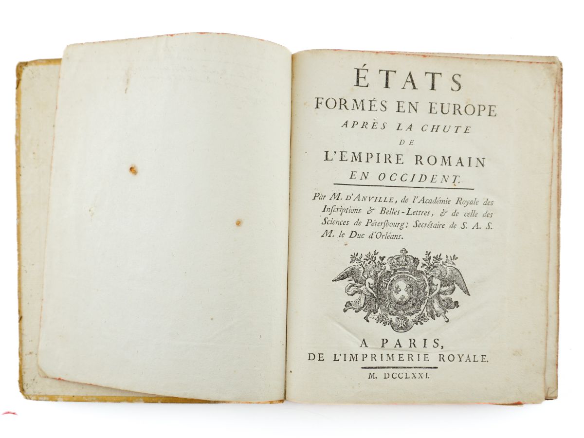 Etats formés en Europe après la chute de l'Empire Romain en Occident (1771)