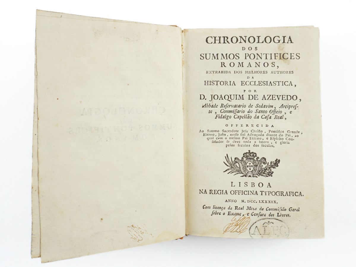 Chronologia dos Summos Pontifices (1789)