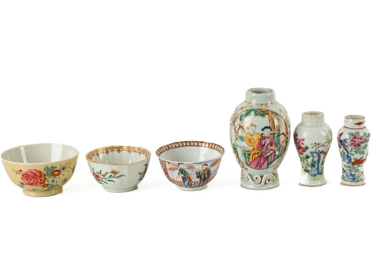 6 Peças em porcelana chinesa