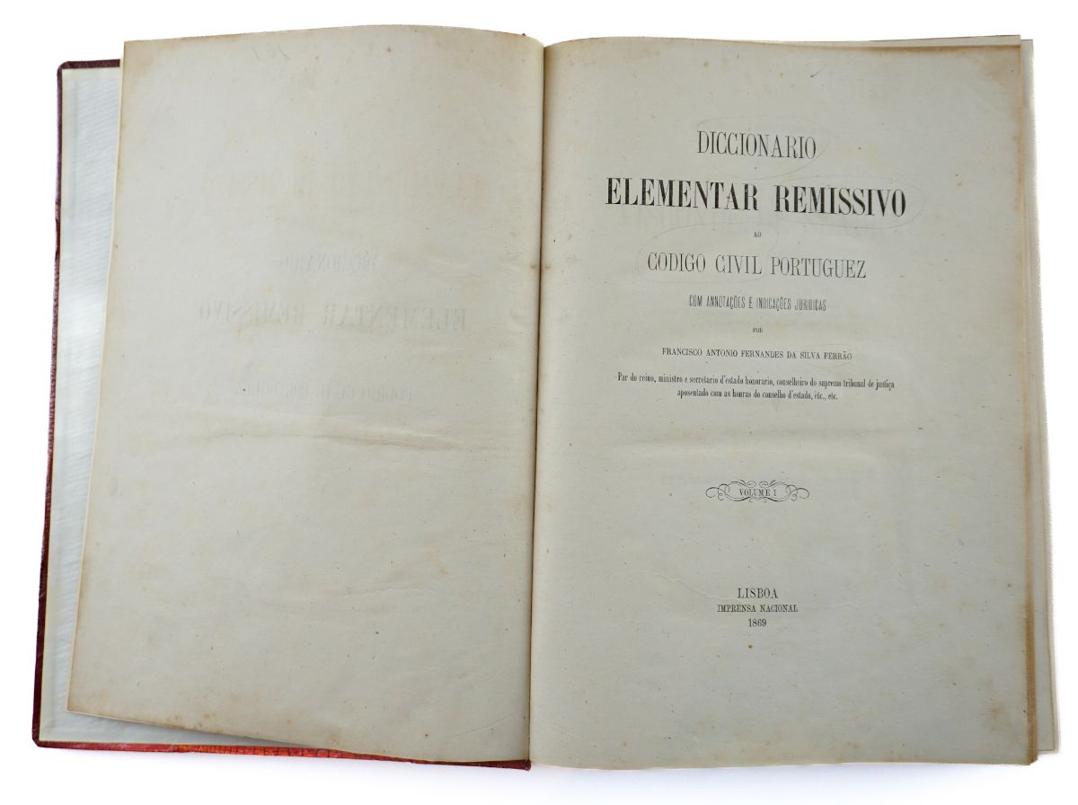 Dicionário Elementar Remissivo Código ao Civil Português (1869) 