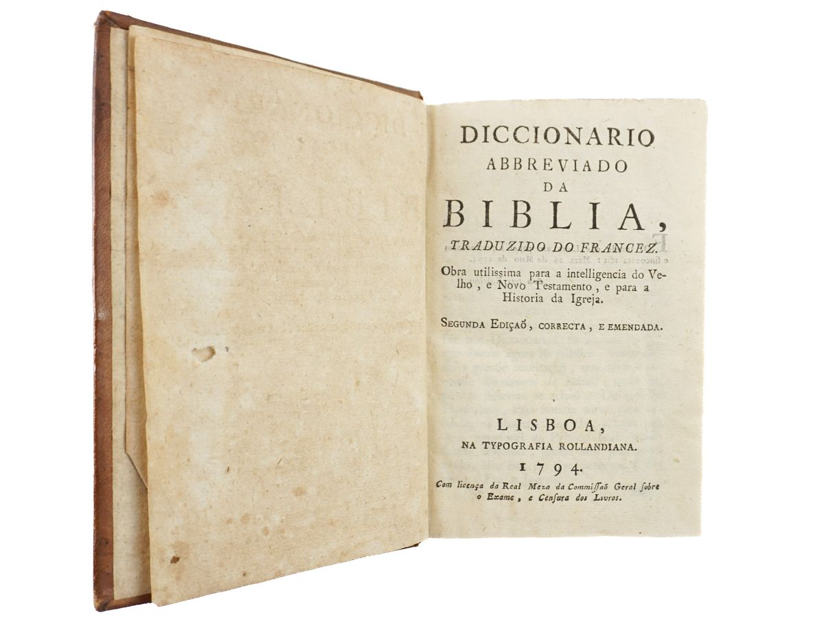 Diccionário Abreviado da Biblia - 1794