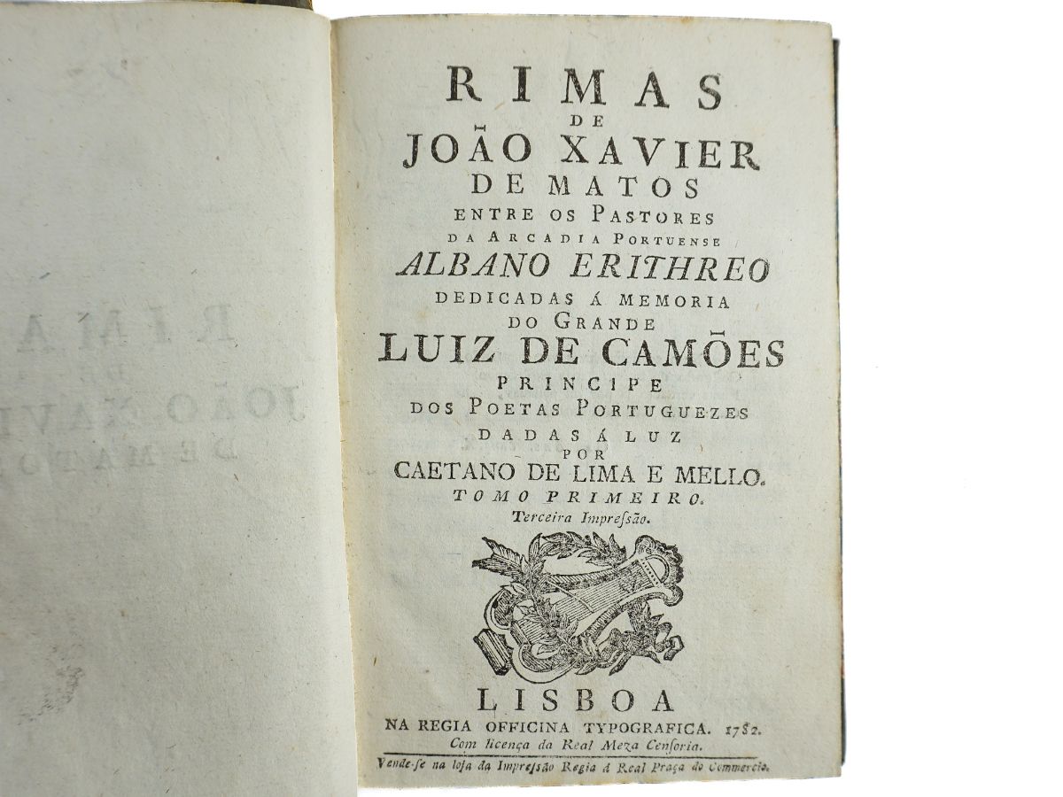 Obras Completas do Poeta João Xavier de Matos (1782)