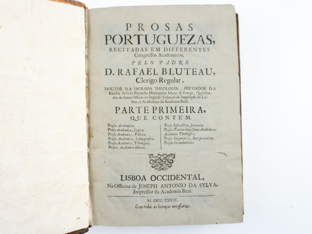 Rafael Bluteau – Prosas Portuguesas (1728)