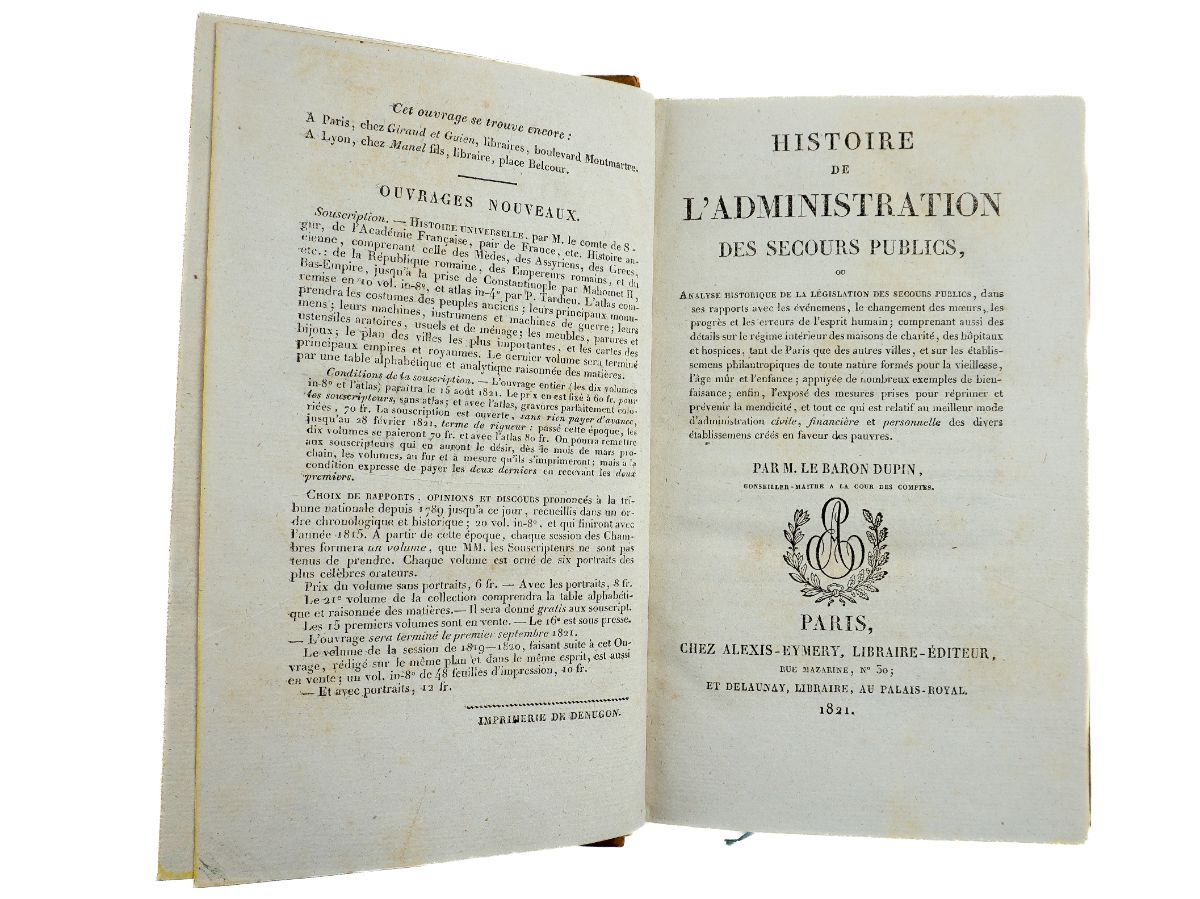 Histoire De L'Administration des Secours Publics (1821)