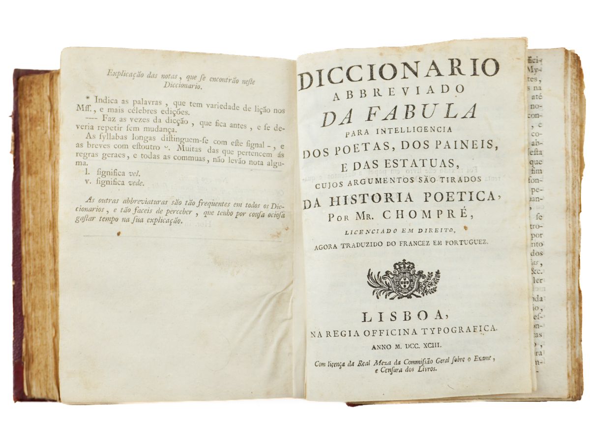 Diccionário Abbreviado da Fabula (1798) – Lexicon Latinum - 1793