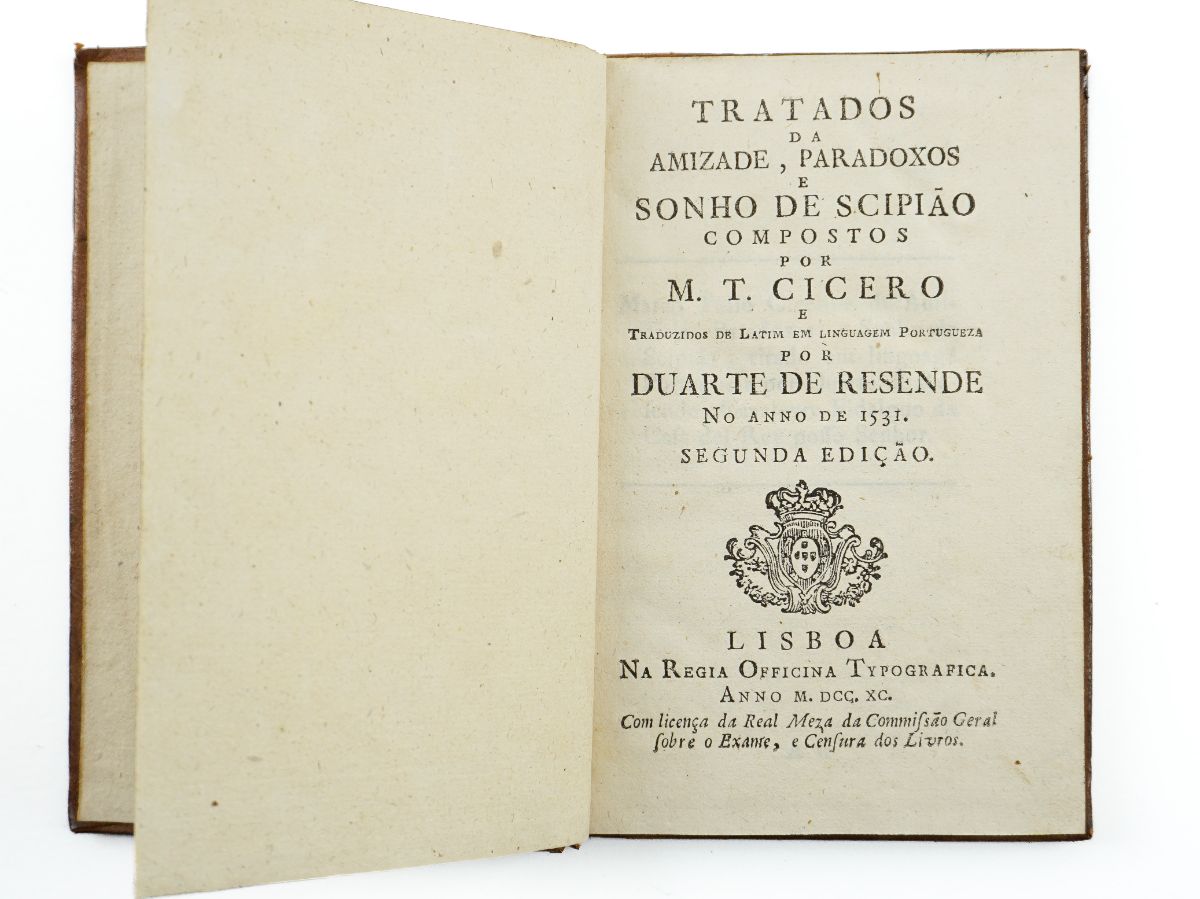 Cícero – Tratados Da amizade, Paradoxos e Sonho de Scipião (1790)