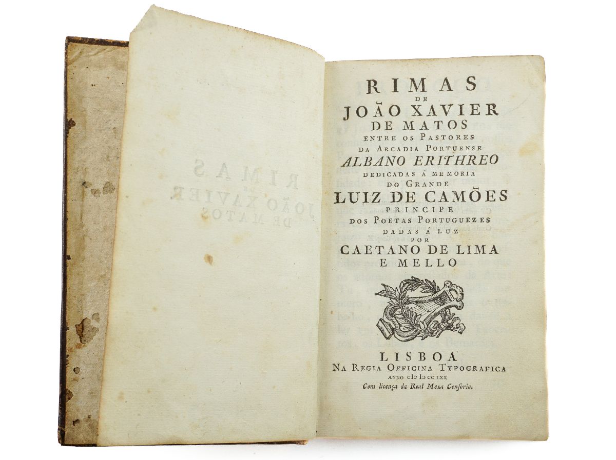 Rimas de João Xavier de Matos – Primeira edição – 1770