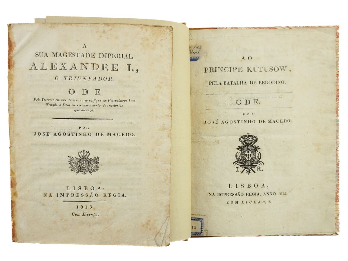 Odes de José Agostinho de Macedo a Alexandre I e ao Príncipe Kutuzow, pela derrota de Nepoleão (1813)