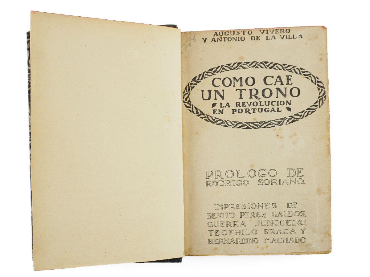 Rara obra espanhola sobre a proclamação da República em Portugal (1910)