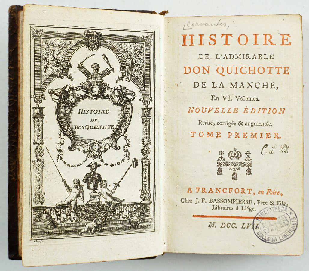 Don Quichotte de la Mancha, 6 volumes com gravuras (1754)